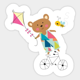 A bear on a bike Sticker